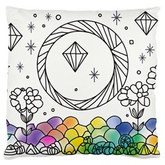 Rainbow Fun Cute Minimal Doodle Drawing Large Premium Plush Fleece Cushion Case (one Side) by uniart180623