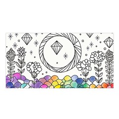 Rainbow Fun Cute Minimal Doodle Drawing Satin Shawl 45  X 80  by uniart180623