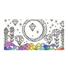 Rainbow Fun Cute Minimal Doodle Drawing Satin Wrap 35  X 70  by uniart180623