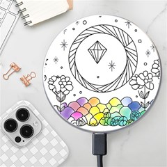 Rainbow Fun Cute Minimal Doodle Drawing Wireless Fast Charger(white) by uniart180623