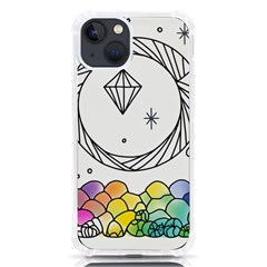 Rainbow Fun Cute Minimal Doodle Drawing Iphone 13 Tpu Uv Print Case