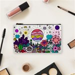 Rainbow Fun Cute Minimal Doodle Drawing Unique Cosmetic Bag (Small) Front