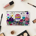 Rainbow Fun Cute Minimal Doodle Drawing Unique Cosmetic Bag (Small) Back