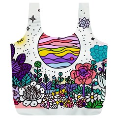 Rainbow Fun Cute Minimal Doodle Drawing Unique Full Print Recycle Bag (xl) by uniart180623