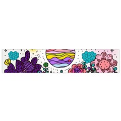 Rainbow Fun Cute Minimal Doodle Drawing Unique Small Premium Plush Fleece Scarf by uniart180623