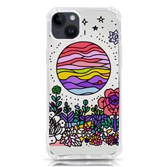 Rainbow Fun Cute Minimal Doodle Drawing Unique Iphone 14 Plus Tpu Uv Print Case by uniart180623