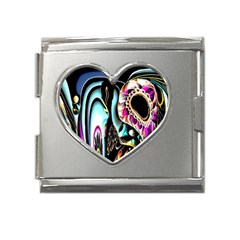 Garden Flower Nature Digital Art Abstract Mega Link Heart Italian Charm (18mm) by uniart180623