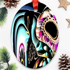 Garden Flower Nature Digital Art Abstract Oval Ornament (two Sides) by uniart180623