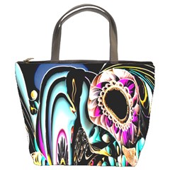 Garden Flower Nature Digital Art Abstract Bucket Bag by uniart180623