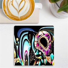 Garden Flower Nature Digital Art Abstract Uv Print Square Tile Coaster  by uniart180623