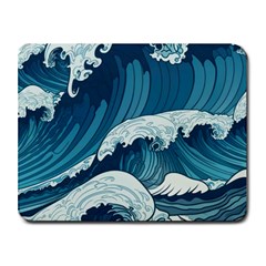 Waves Ocean Sea Pattern Water Tsunami Rough Seas Small Mousepad by uniart180623