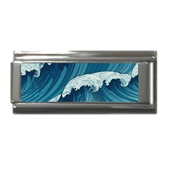 Waves Ocean Sea Pattern Water Tsunami Rough Seas Superlink Italian Charm (9mm) by uniart180623