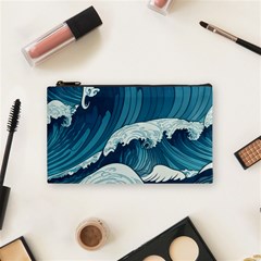 Waves Ocean Sea Pattern Water Tsunami Rough Seas Cosmetic Bag (small) by uniart180623