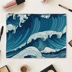 Waves Ocean Sea Pattern Water Tsunami Rough Seas Cosmetic Bag (xl) by uniart180623