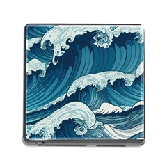 Waves Ocean Sea Pattern Water Tsunami Rough Seas Memory Card Reader (square 5 Slot) by uniart180623