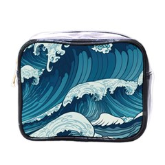 Waves Ocean Sea Pattern Water Tsunami Rough Seas Mini Toiletries Bag (one Side) by uniart180623