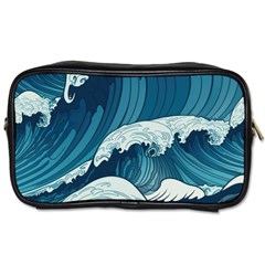 Waves Ocean Sea Pattern Water Tsunami Rough Seas Toiletries Bag (two Sides) by uniart180623