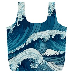 Waves Ocean Sea Pattern Water Tsunami Rough Seas Full Print Recycle Bag (xxxl) by uniart180623