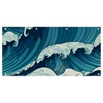 Waves Ocean Sea Pattern Water Tsunami Rough Seas Banner and Sign 8  x 4  Front