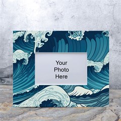 Waves Ocean Sea Pattern Water Tsunami Rough Seas White Tabletop Photo Frame 4 x6  by uniart180623