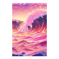 Waves Ocean Sea Tsunami Nautical Red Yellow Shower Curtain 48  X 72  (small) 