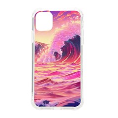 Waves Ocean Sea Tsunami Nautical Red Yellow Iphone 11 Tpu Uv Print Case by uniart180623