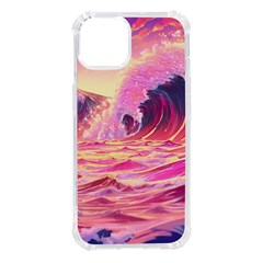 Waves Ocean Sea Tsunami Nautical Red Yellow Iphone 14 Tpu Uv Print Case by uniart180623