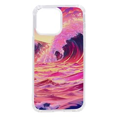 Waves Ocean Sea Tsunami Nautical Red Yellow Iphone 14 Pro Max Tpu Uv Print Case