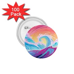 Waves Ocean Sea Tsunami Nautical 1 75  Buttons (100 Pack)  by uniart180623