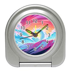 Waves Ocean Sea Tsunami Nautical Travel Alarm Clock by uniart180623