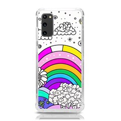 Rainbow Fun Cute Minimal Doodle Drawing Art Samsung Galaxy S20 6 2 Inch Tpu Uv Case