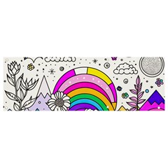 Rainbow Fun Cute Minimal Doodle Drawing Art Banner And Sign 9  X 3  by uniart180623