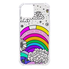 Rainbow Fun Cute Minimal Doodle Drawing Art Iphone 14 Tpu Uv Print Case