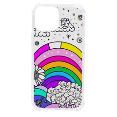 Rainbow Fun Cute Minimal Doodle Drawing Art Iphone 13 Mini Tpu Uv Print Case