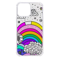 Rainbow Fun Cute Minimal Doodle Drawing Art Iphone 13 Pro Max Tpu Uv Print Case