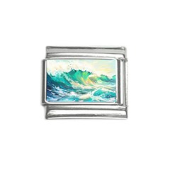 Waves Ocean Sea Tsunami Nautical Art Italian Charm (9mm) by uniart180623