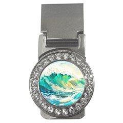 Waves Ocean Sea Tsunami Nautical Art Money Clips (cz)  by uniart180623