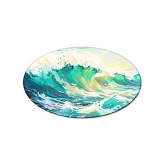 Waves Ocean Sea Tsunami Nautical Art Sticker Oval (10 Pack) by uniart180623