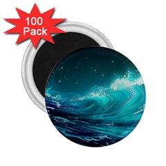 Tsunami Waves Ocean Sea Nautical Nature Water 2 25  Magnets (100 Pack)  by uniart180623