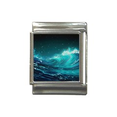 Tsunami Waves Ocean Sea Nautical Nature Water Italian Charm (13mm) by uniart180623