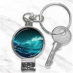 Tsunami Waves Ocean Sea Nautical Nature Water Nail Clippers Key Chain Front