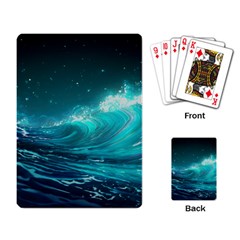 Tsunami Waves Ocean Sea Nautical Nature Water Playing Cards Single Design (rectangle) by uniart180623