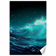 Tsunami Waves Ocean Sea Nautical Nature Water Canvas 12  X 18  by uniart180623