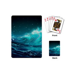 Tsunami Waves Ocean Sea Nautical Nature Water Playing Cards Single Design (mini) by uniart180623