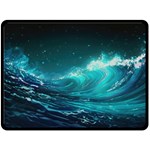 Tsunami Waves Ocean Sea Nautical Nature Water Two Sides Fleece Blanket (Large) 80 x60  Blanket Front