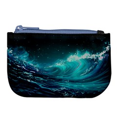 Tsunami Waves Ocean Sea Nautical Nature Water Large Coin Purse by uniart180623