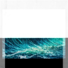 Waves Ocean Sea Tsunami Nautical Painting Rectangular Jigsaw Puzzl by uniart180623