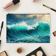 Waves Ocean Sea Tsunami Nautical Painting Cosmetic Bag (large) by uniart180623