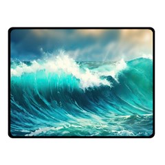 Waves Ocean Sea Tsunami Nautical Painting Fleece Blanket (small) by uniart180623