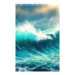 Waves Ocean Sea Tsunami Nautical Painting Shower Curtain 48  X 72  (small)  by uniart180623